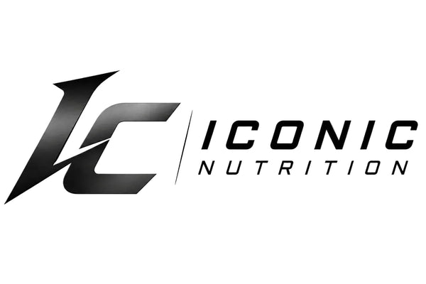 The logo for Iconic Nutrition, featuring a stylized black and gray 'IC' emblem alongside the brand name 'ICONIC NUTRITION' in black sans-serif text on a plain white background.